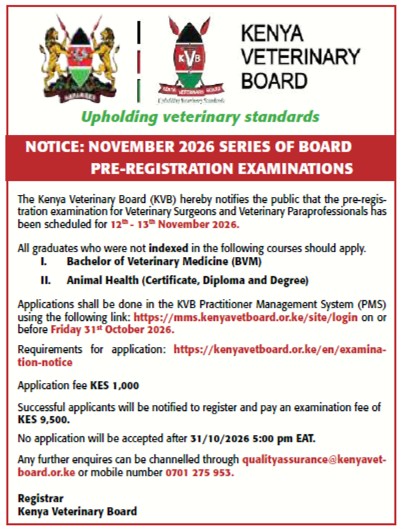 KVB Pre-registration Exams